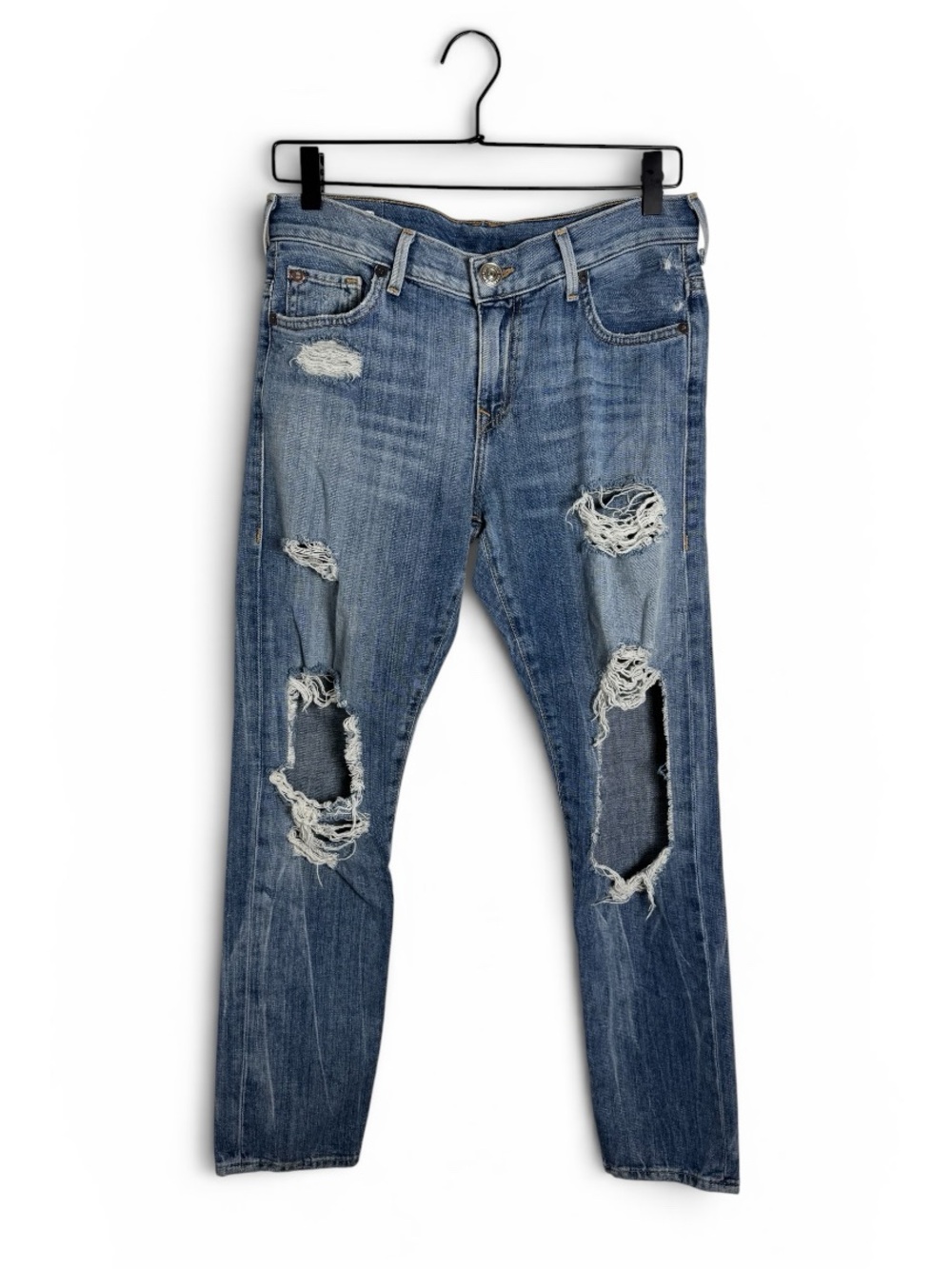 True Religion Cameron Slim Boyfriend Ripped Medium Wash Jeans